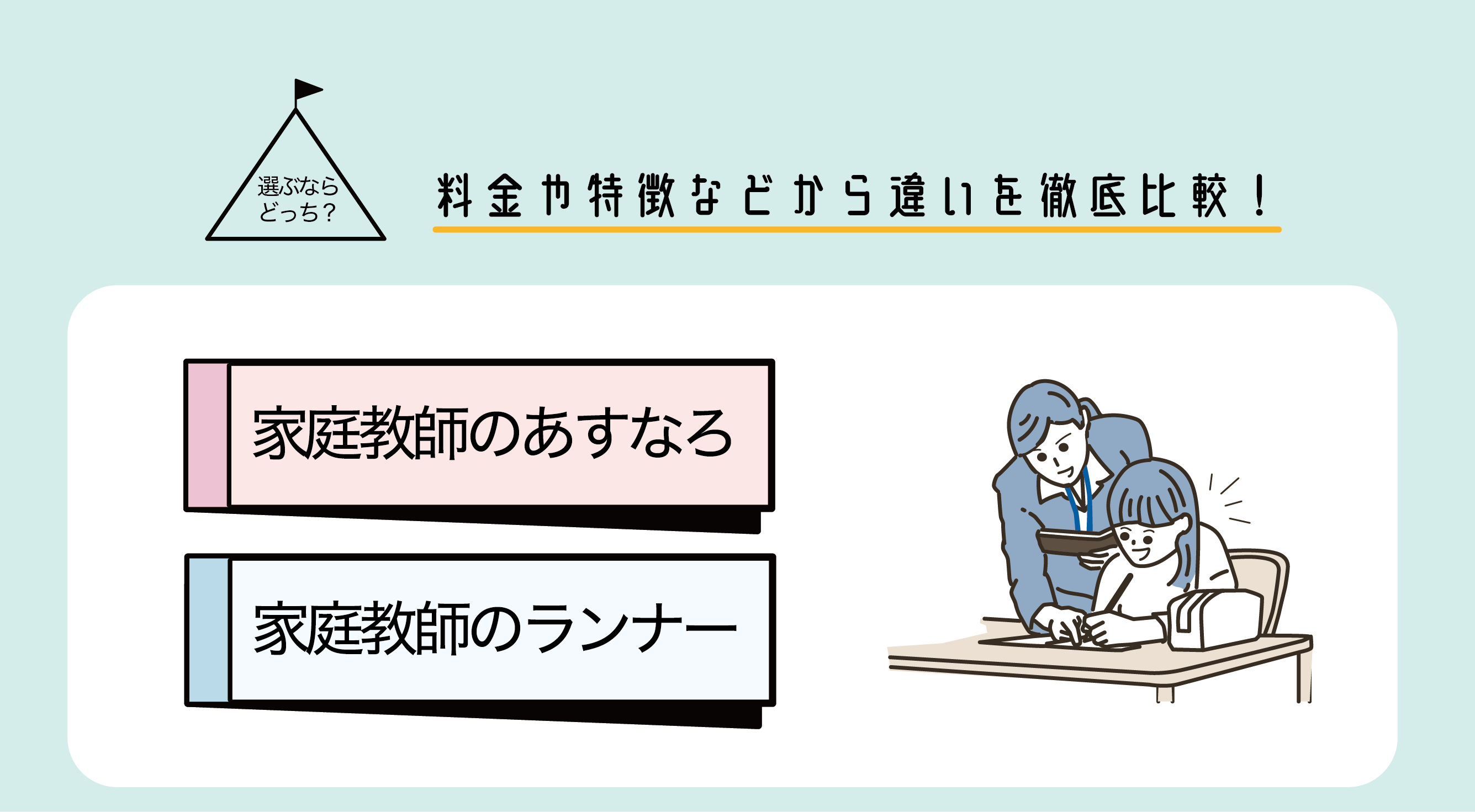 家庭教師のあすなろと家庭教師のランナーは何が違うの？料金や特徴など違いを徹底比較！